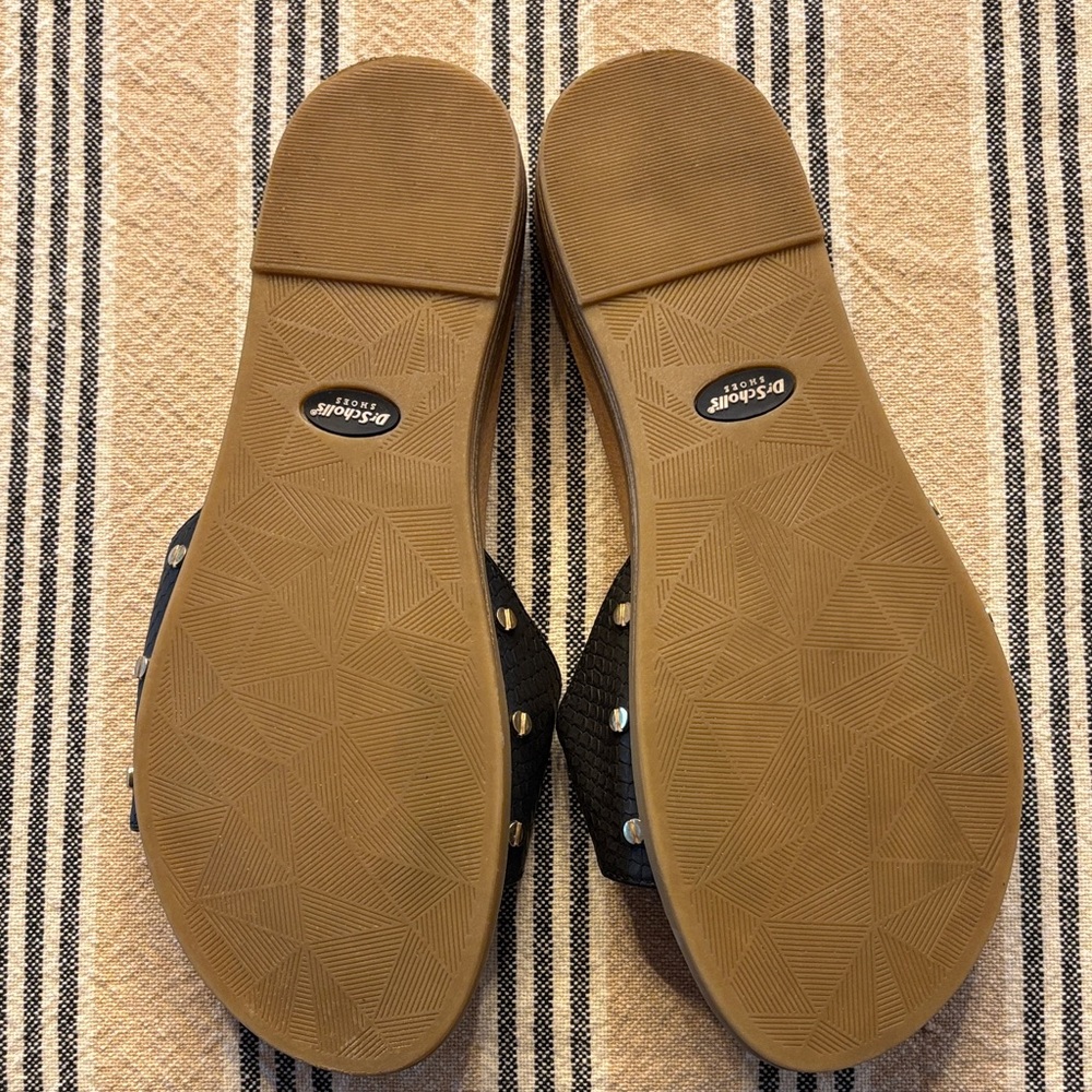 Dr. Scholl's Black Slide Sandals with Buckle - Picture 2 of 4